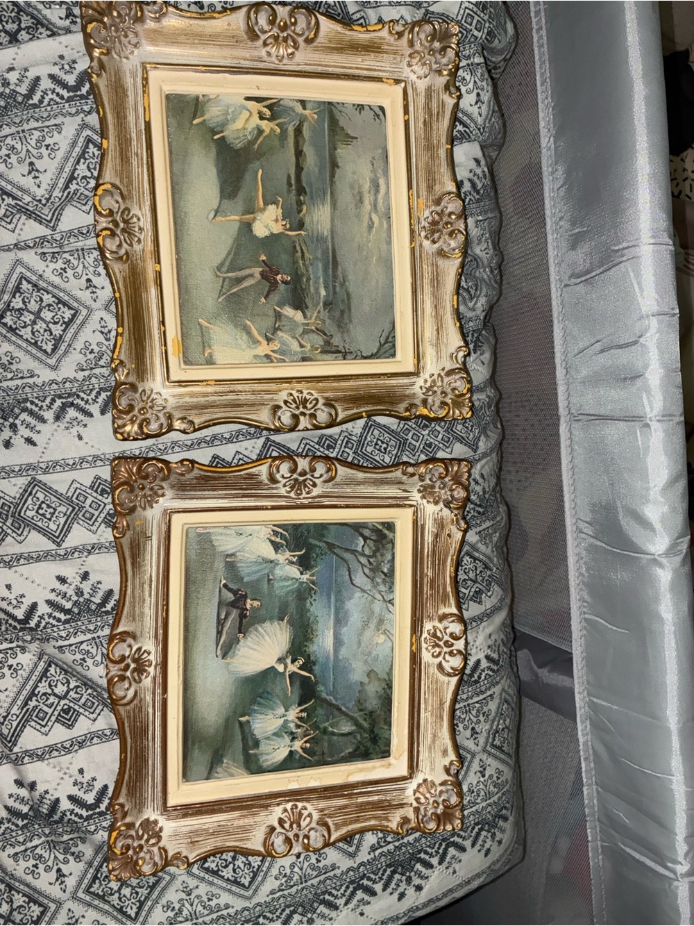 Vintage ballet prints with gold frame